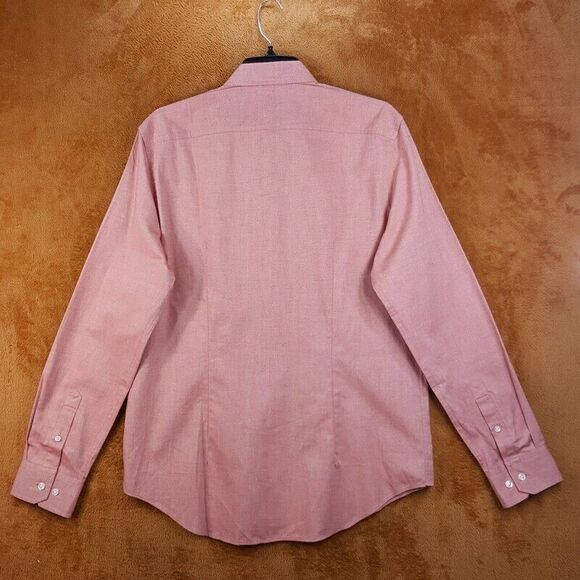 BLOOMINGDALES Shirt Mens Medium Brick Button Up Regular Fit Casual Workwear - Picture 3 of 7